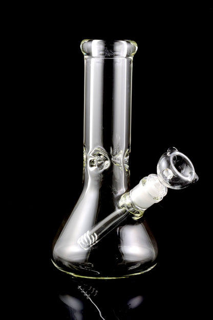 Clear Thick Glass Beaker Bong 10″
